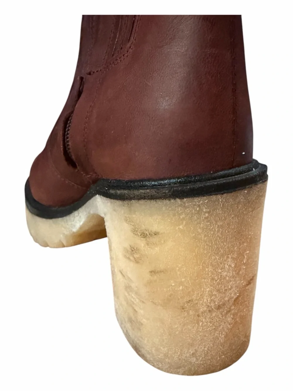 FREE PEOPLE‎ James Leather Chelsea Boot Cherry Chocolate Burgundy 38.5 8